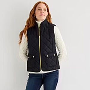 St John’s Bay Black Quilted Vest. Size sm